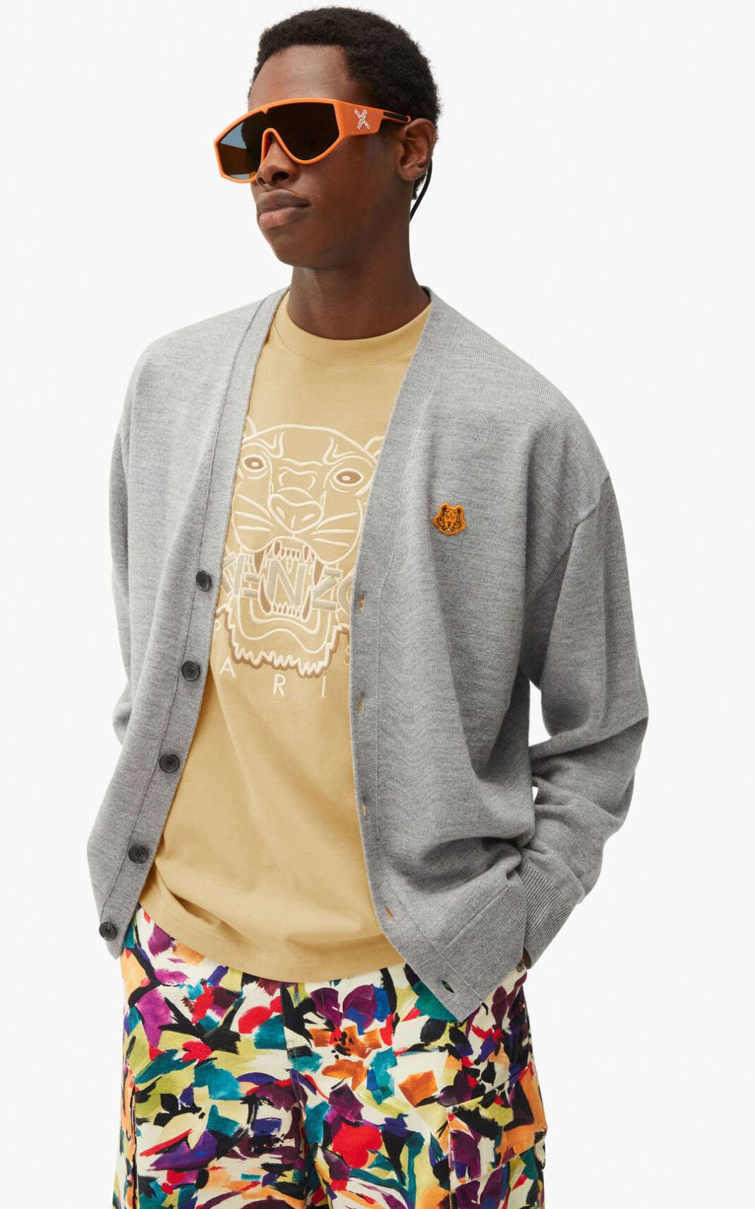 Sweat Zippé Kenzo Tiger Crest Homme Grise | DKSM-82609